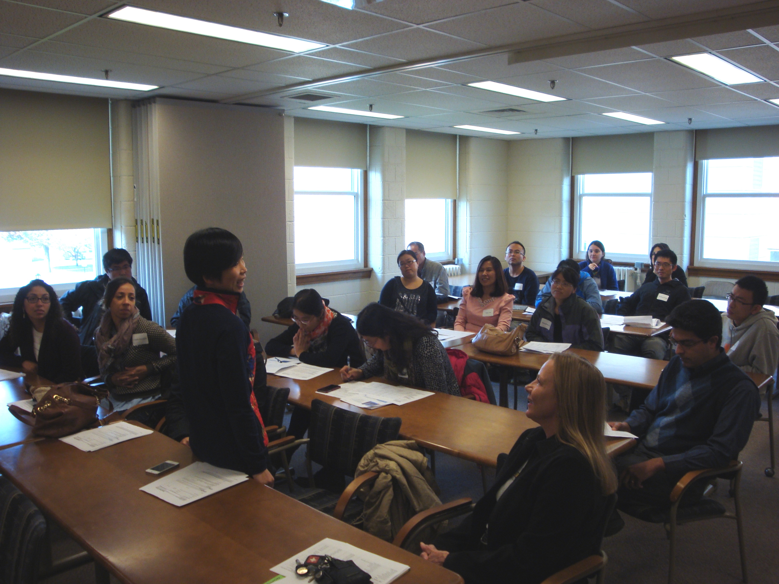 Visiting scholar Dr. Weihua Xiao of China Agricultural University, China, introduces herself and her work